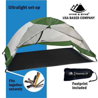 Yosemite 1 Person Backpacking Tent with Footprint