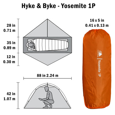 Yosemite 1 Person Backpacking Tent with Footprint