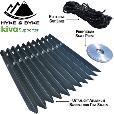 Replacement Tent Accessories - Stakes, Stake Presser, and Guylines